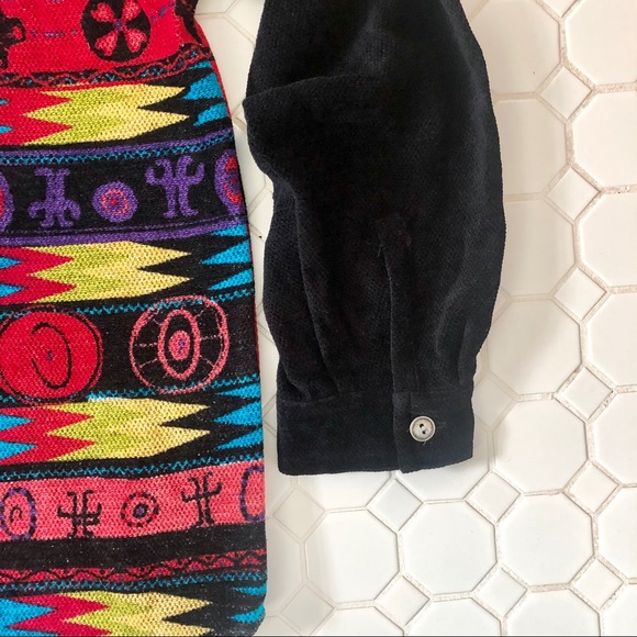 Chico’s Aztec Boho Cozy Black Jacket ZIP Up Top 3 - Picture 5 of 5